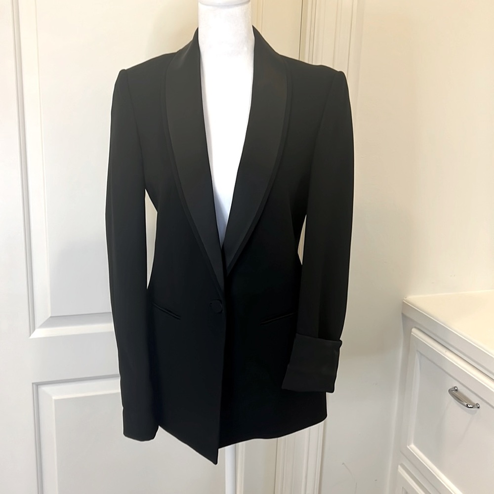 Karen Mullen black Tuxedo Jacket sz 4